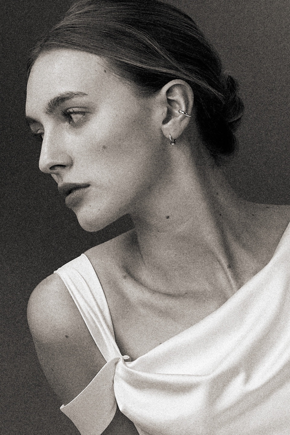 Silver clip Earing