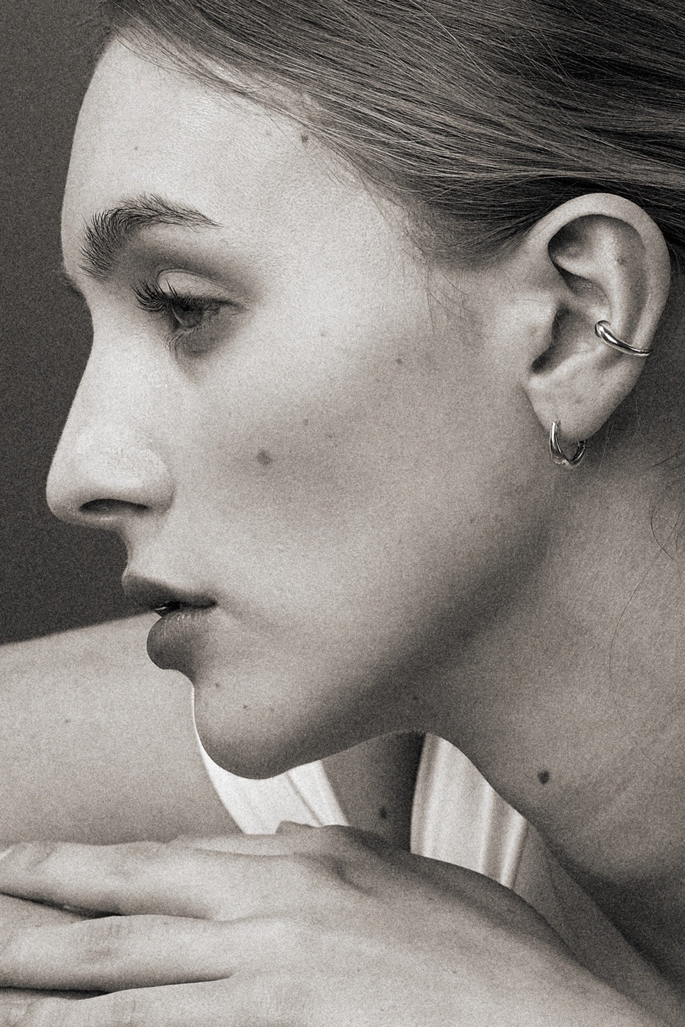 Silver clip Earing