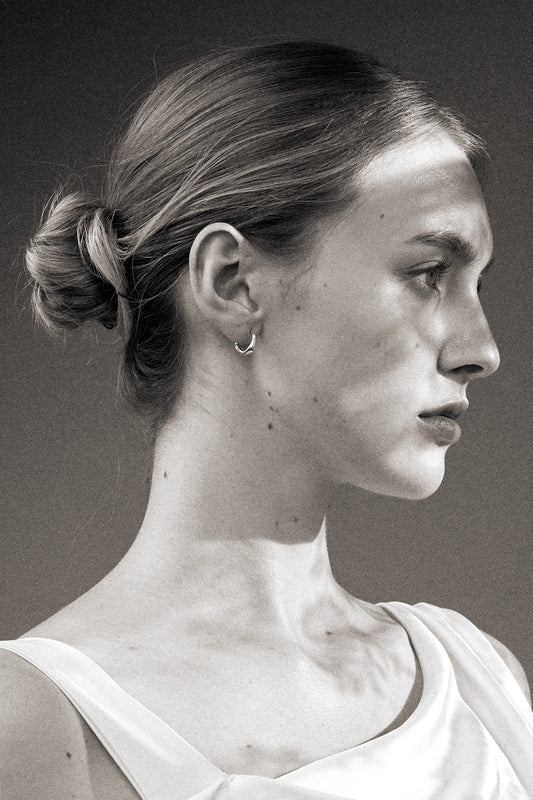 Silver clip Earing